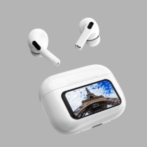 A9 Pro White Wireless Airpods with Display, Active Noise Cancellation, Touch Control & Clear Sound Quality